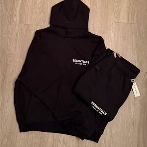 Essentials Black Hoodie and Sweatpants Set